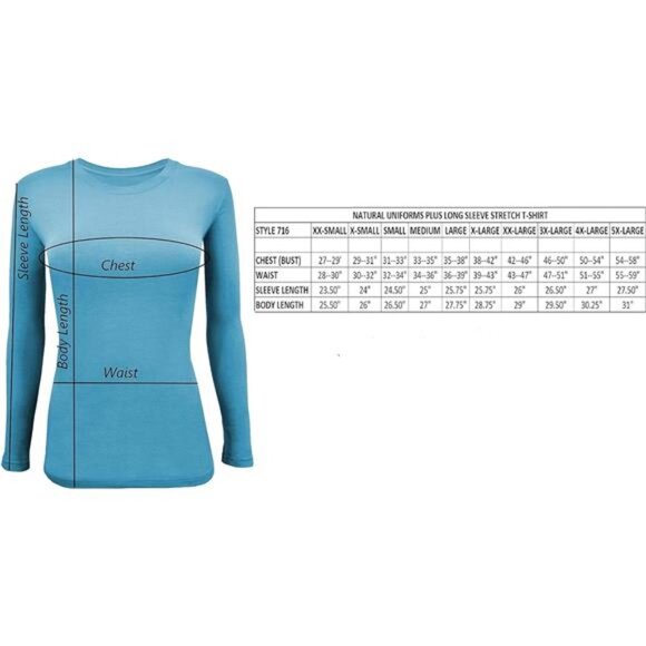 Women's Under Scrub Tee Crew Neck Long Sleeve T-Shirt-5-Pack - Picture 7 of 8